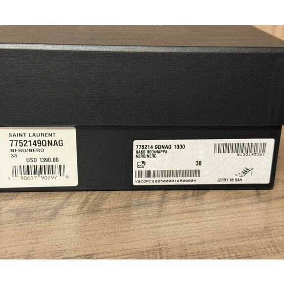 Saint Laurent Jerry Square Open Toe Mules Black Women’s Size IT 38 / US 8 - Picture 13 of 16
